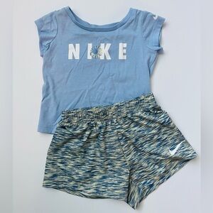 Nike Light Blue Tee and Patterned Shorts